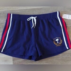 Peanuts Navy and Red Women's Athletic Shorts